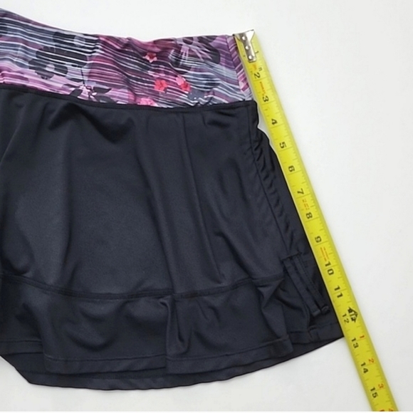 Pure & Simple Active Skort Black Pink Multi Floral Pattern Skirt Skort Size Med - Picture 13 of 14